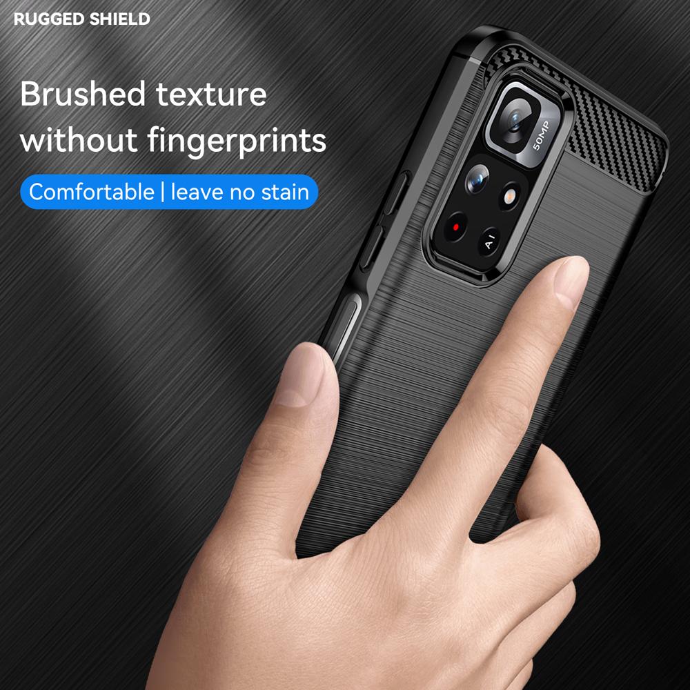 Ốp lưng dành cho Xiaomi Poco M4 Pro 5G Redmi Note 11S 5G ốp silicone mềm Carbone phay xước chống sốc chống vân tay