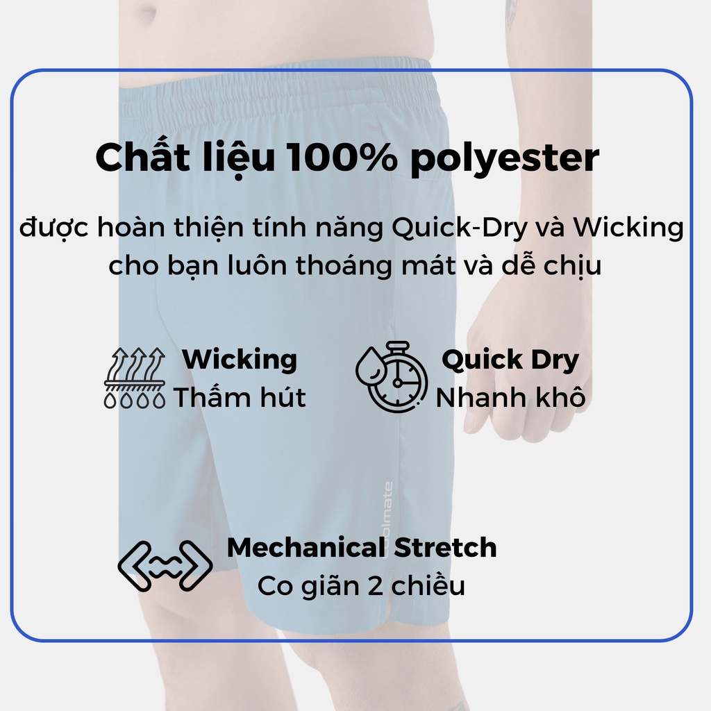 Quần short thể thao nam Vicci QS.01 chất liệu mềm nhẹ, co giãn, thoáng khí, túi có kéo khóa an toàn tiện lợi, kiểu dáng thể thao năng động