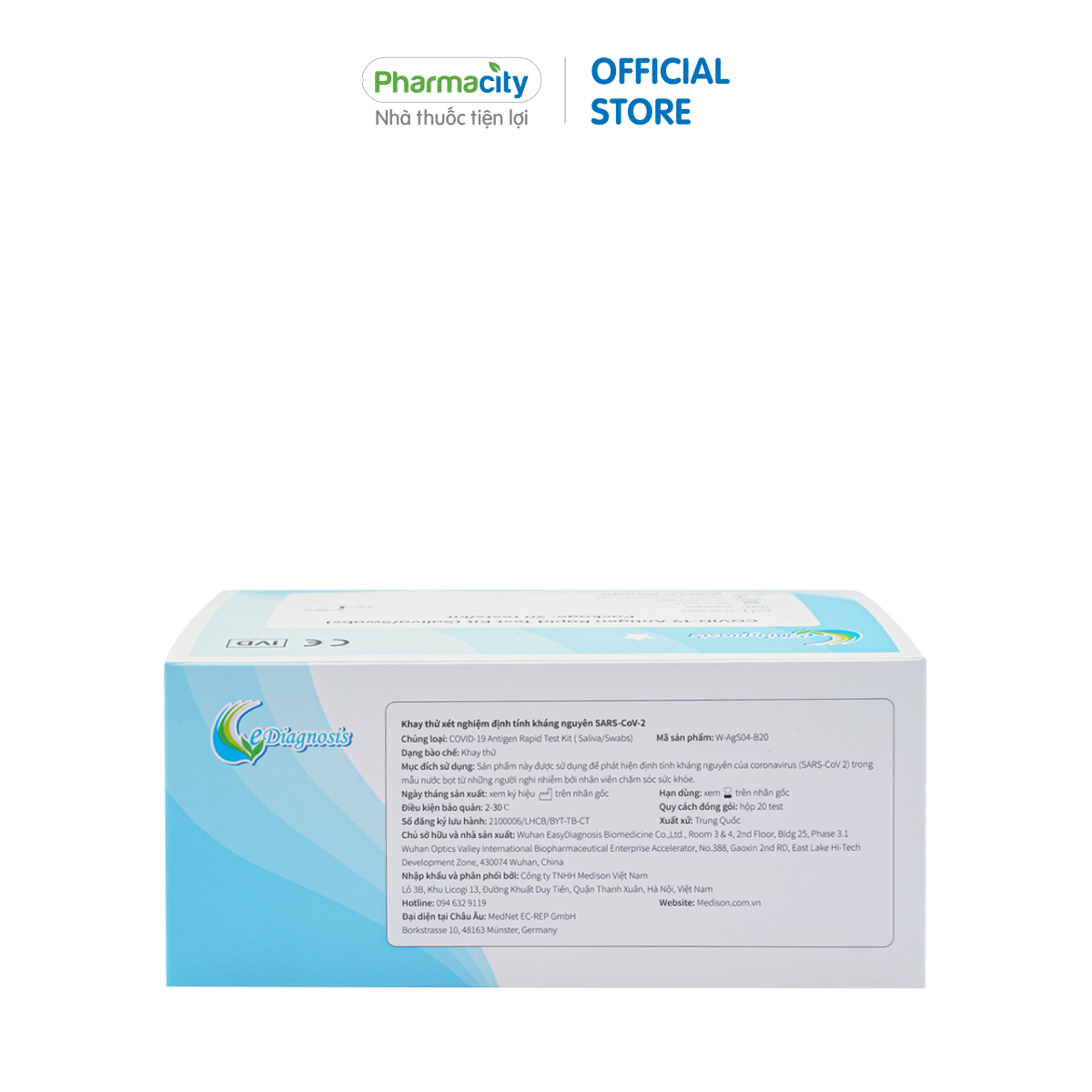 Dụng cụ xét nghiệm nhanh COVID-19 bằng nước bọt Antigen Rapid Test Kit (Saliva) (Hộp 20 Test)