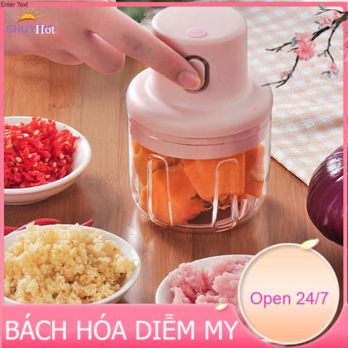 MÁY SAY TỎI ỚT MINI - Máy xay tỏi ớt mini cầm tay sạc điện
