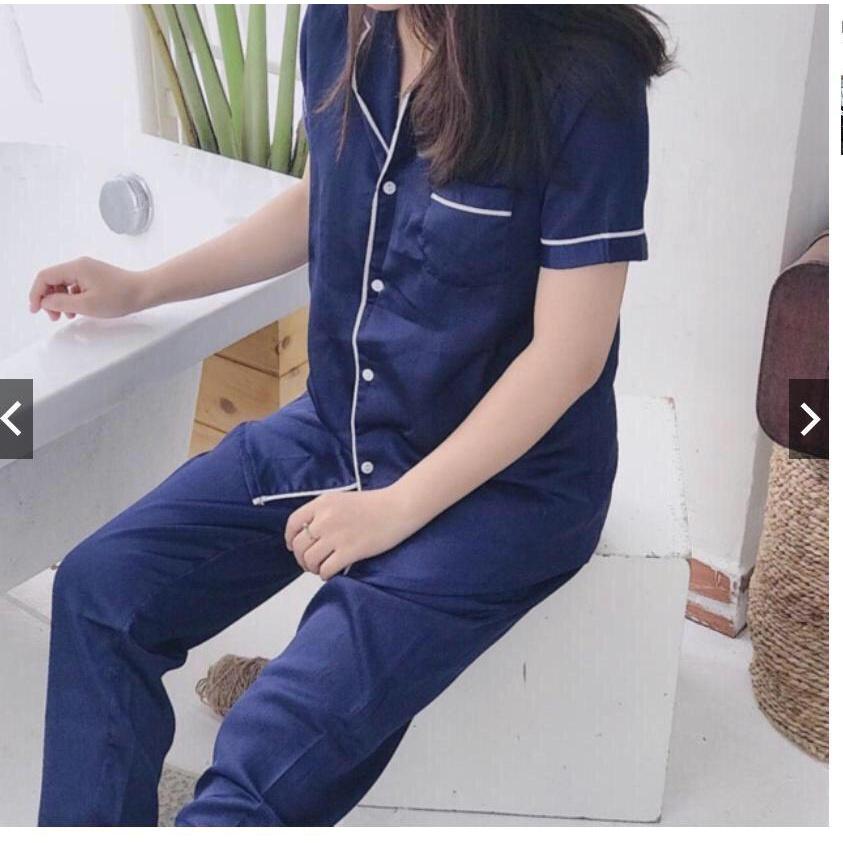 pijama cộc tay quần dài, đồ bộ pizama Kate lụa D535