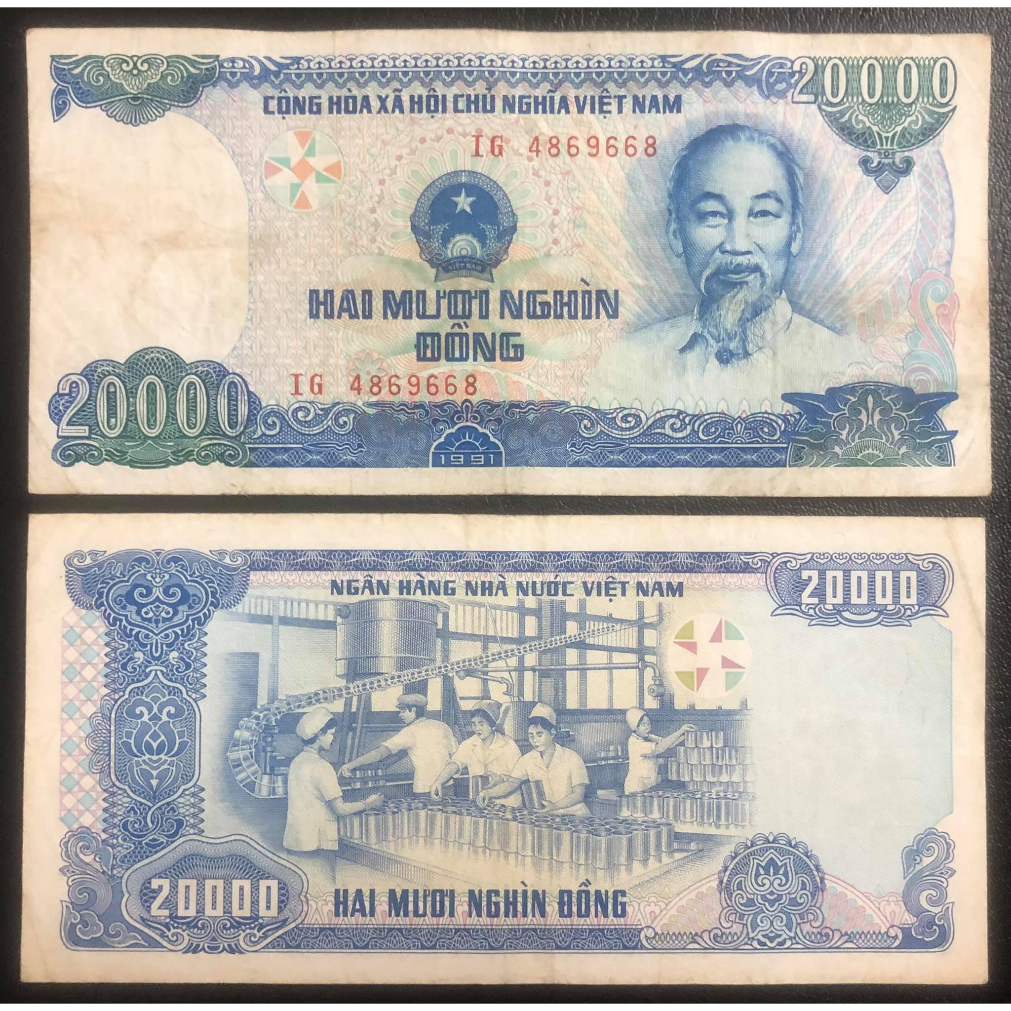 Tiền xưa 20 ngàn đồng 1994 số seri đuôi 68 lộc phát may mắn