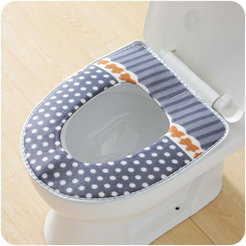 Tấm Lót Nỉ Bồn Toilet Nhiều Họa Tiết Cho Mùa Đông