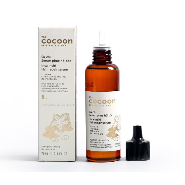 Serum Sachi Cocoon 70ml phục hồi và bảo vệ tóc tối đa thuần chay