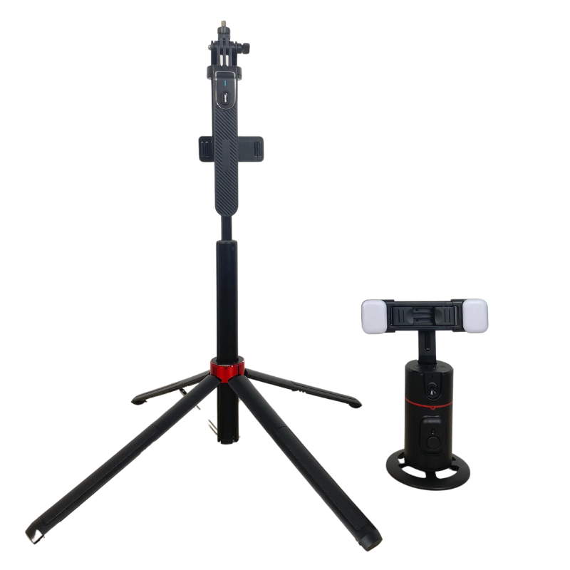 Combo Gậy P185 và Gimbal P02 xoay 360 độ hỗ trợ quay video chụp ảnh, có đèn và remote từ xa - Hàng chính hãng