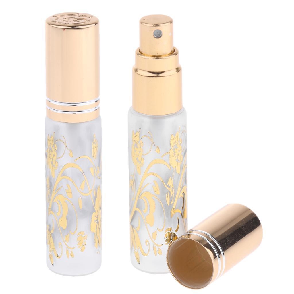 2X 10ml Refill Perfume Spray Bottl Empty Flower Printing Container