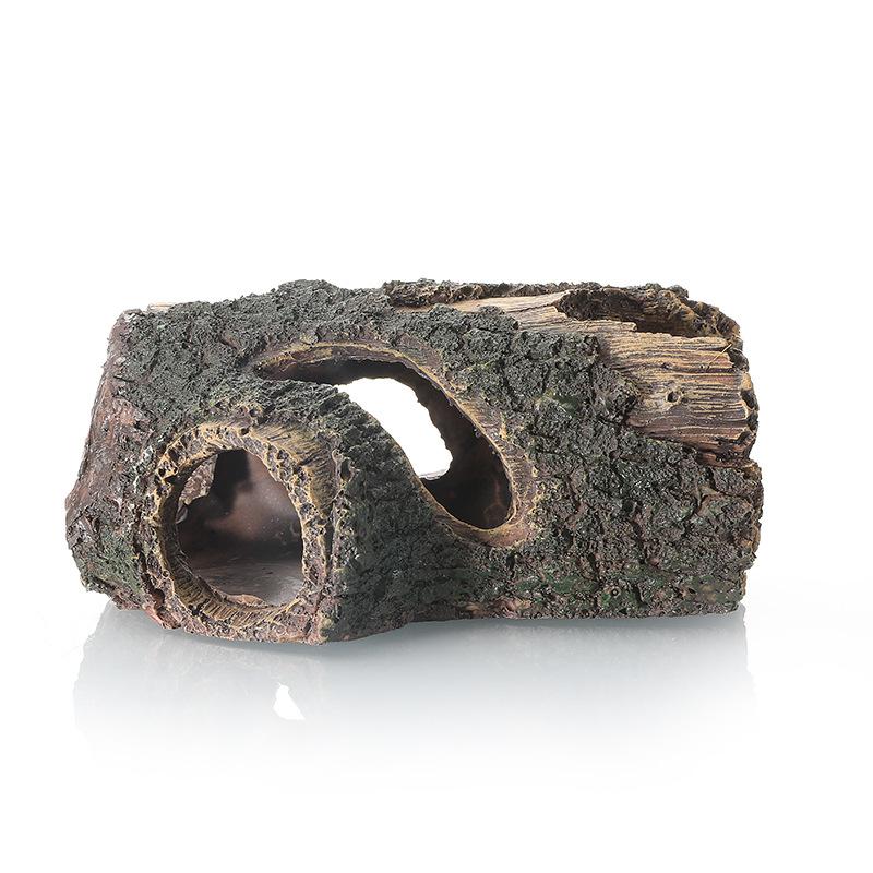 Đồ trang trí hồ cá nhựa cây Trunk House Hideout Hang nơi trú ẩn cho cá nhỏ tôm trong bể cá décor Halloween Décor