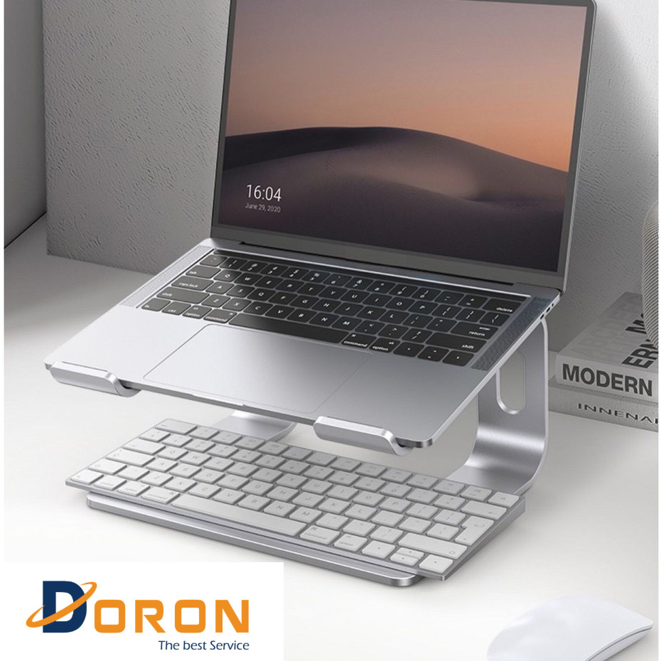 Giá Đỡ Laptop, Macbook Khung Bằng Hợp Kim Nhôm Siêu Bền - Hỗ Trợ Tản Nhiệt - Tháo Lắp Dễ Dàng - Hàng Chính Hãng Doron