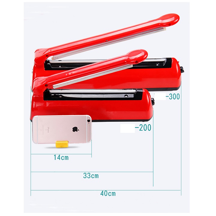 Máy hàn miệng túi dập tay chuyên dụng PP/PE 300x5mm - Tặng dây gia nhiệt sơ cua