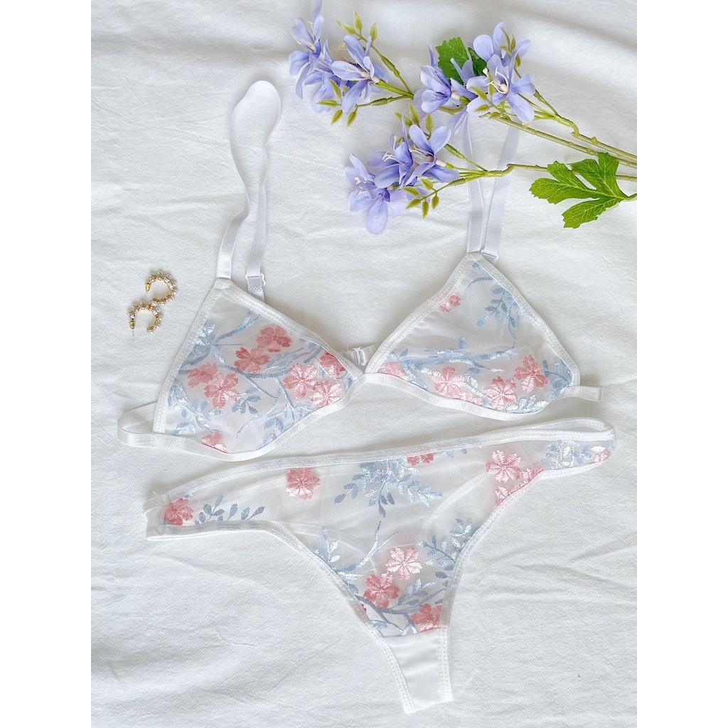 Set Hoa Xanh Không Gọng - Let's Love Đồ Lót Nội Y