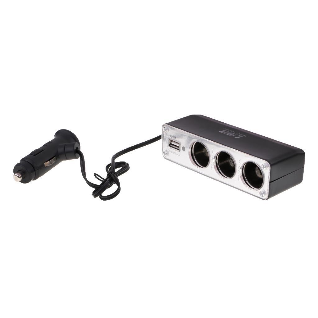 DC 12V USB Port Socket Car Lighter Splitter Adapter Charger