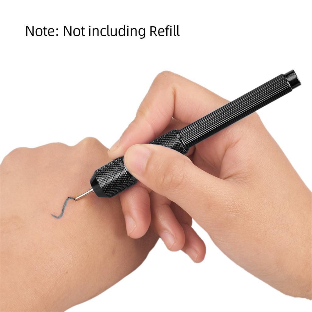 Aluminum Alloy Permanent Makeup Pen Holder Cover for Skin Marker Pen - Black