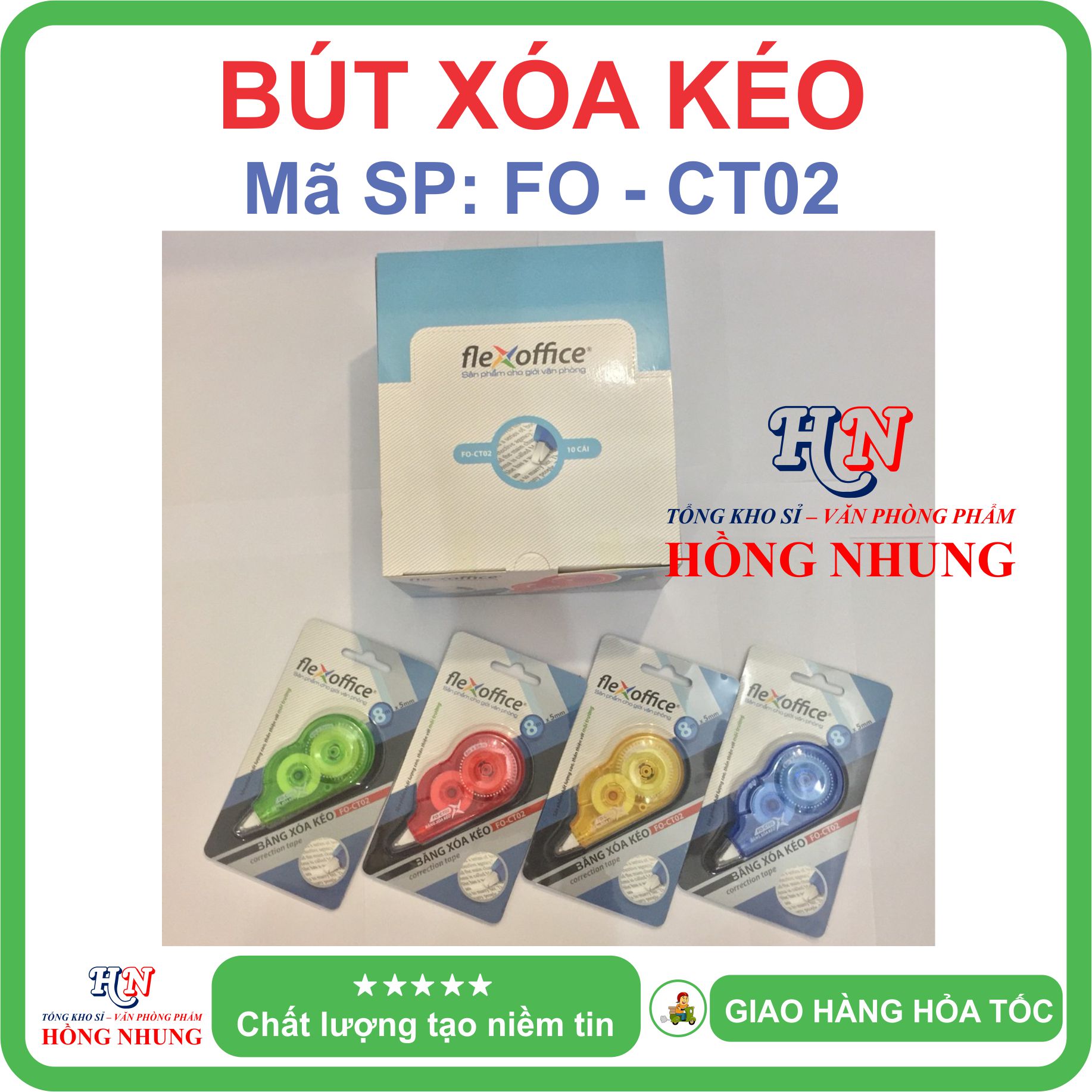 [SALE] Bút Xóa Kéo, Băng xóa kéo FO-CT02, Tiện lợi, An Toàn, Không Độc Hại, Kiểu Dáng Nhỏ Gọn.