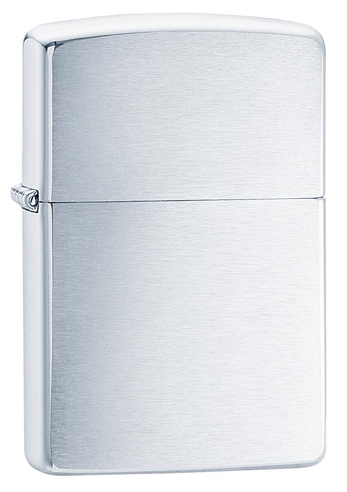 Bộ 4 Sản Phẩm: Bật Lửa Zippo Brushed Chrome 200+Xăng+Đá+Bấc