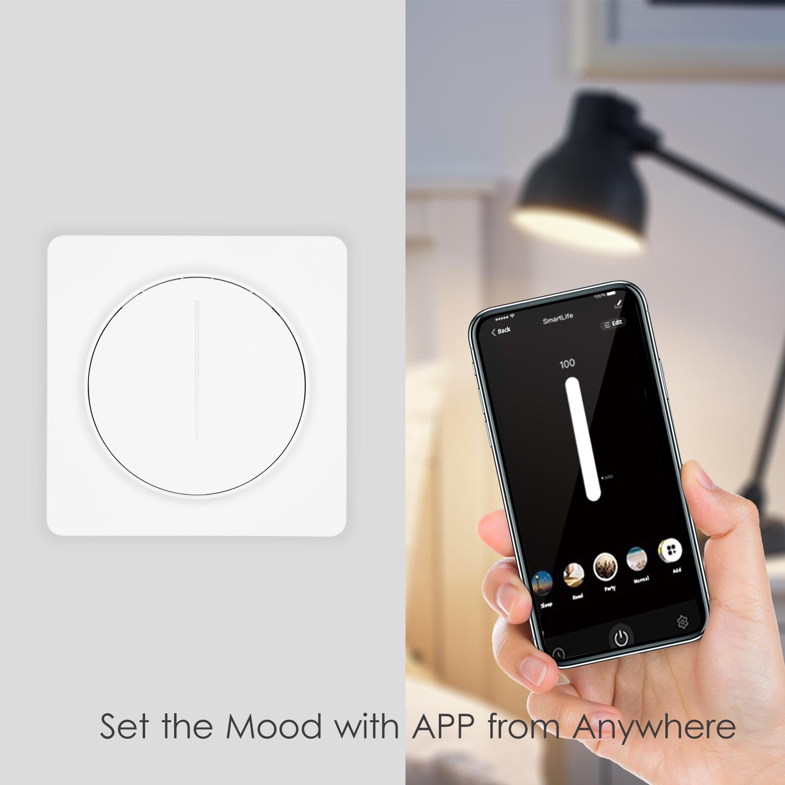 Smart WiFi Light Switch Compatible with Alexa Google Home with Remote Control Single-Pole Neutral Wire Required Tuya