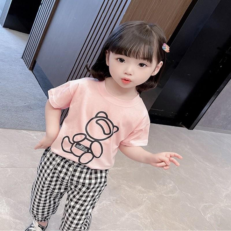 Áo thun bé gái Con Xinh cotton Gấu ENT áo thun trẻ em từ 5 đến 14 tuổi