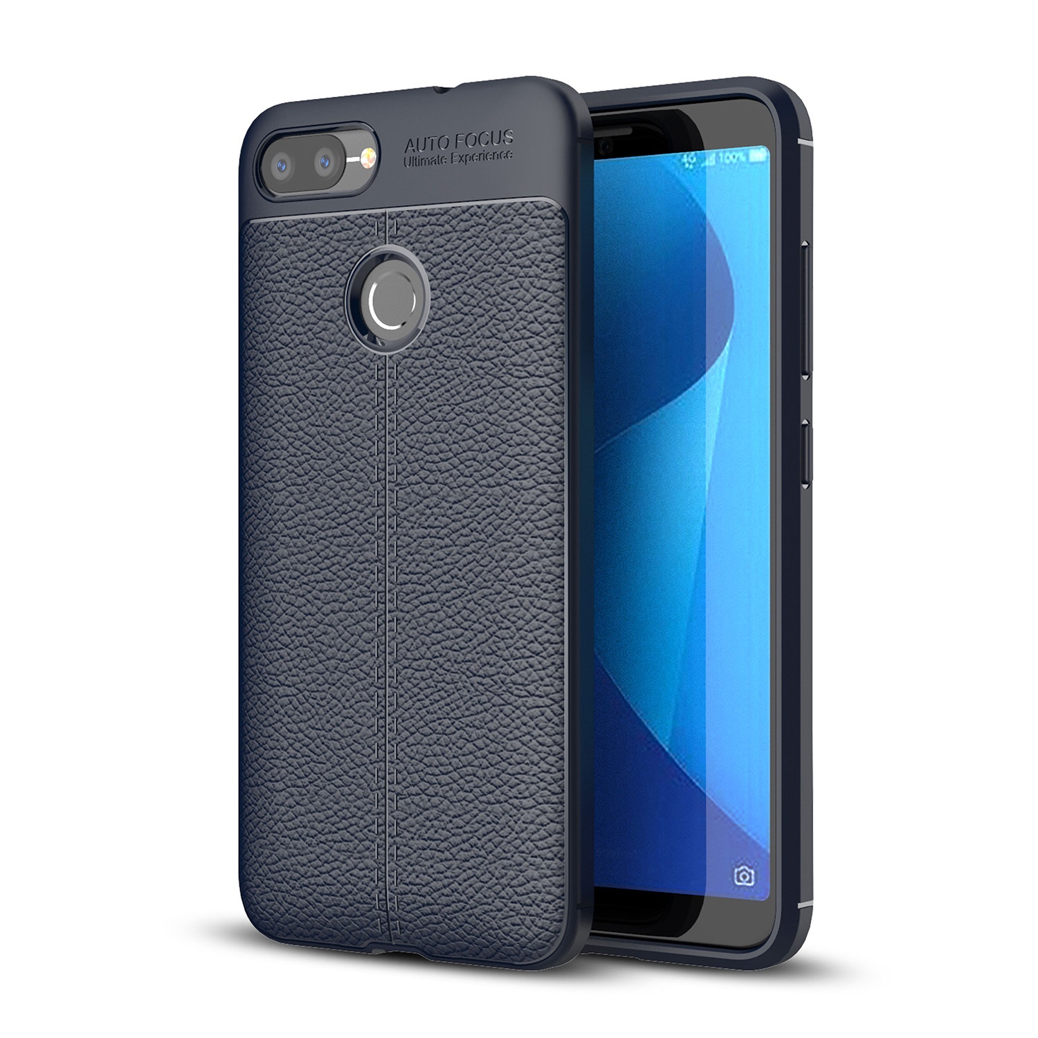 Ốp lưng Silicon Auto Focus giả da, chống sốc dành cho Asus Zenfone Max Plus M1 - Hàng Chính Hãng