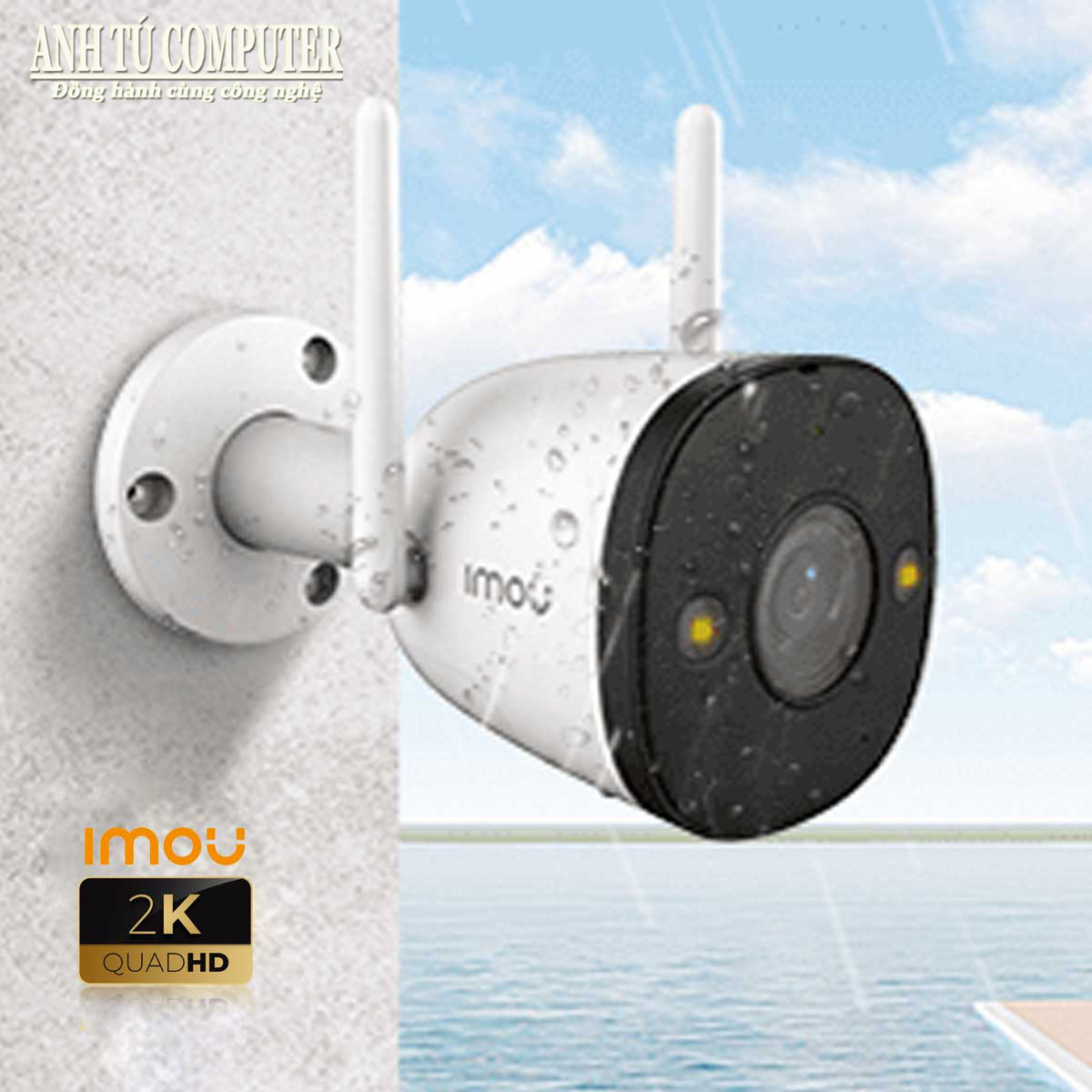 Camera WIFI FullColor 4MP có đàm thoại 2 chiều IMOU BULLET 2 IPC-F42FEP hàng chính hãng