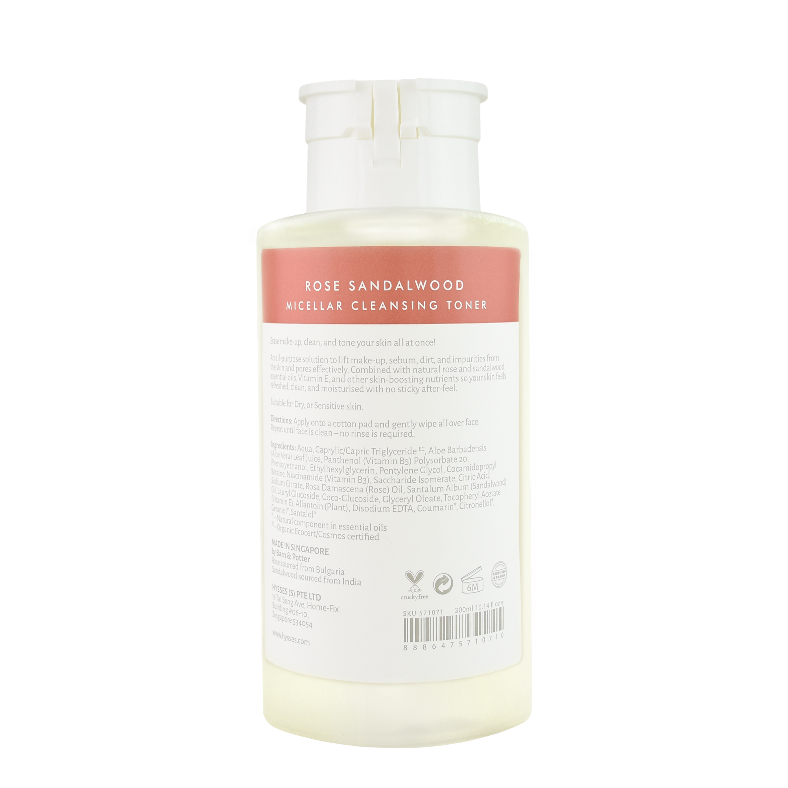 Nước Cân Bằng Cao Cấp Hysses Micellar Cleansing Toner Làm Sạch Sâu Cặn Trang Điểm Và Bụi Bẩn, Dưỡng Ẩm Chuyên Sâu, Mờ Nếp Nhăn Với Tinh Dầu Gỗ Đàn Hương - Hoa Hồng Hữu Cơ Tự Nhiên