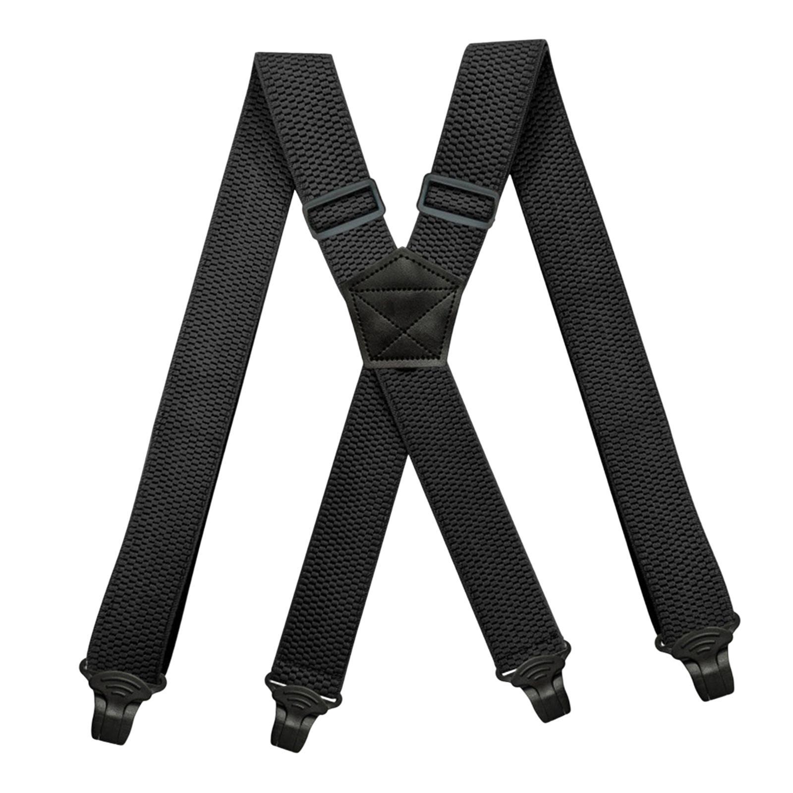Mens Womens Suspender Elastic Straps Heavy Duty 4 Clips Trucker Suspenders Clothes Accessories