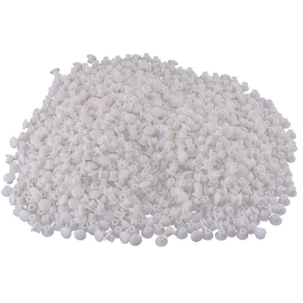 2X Set of 1000 Door Hinge Hole Cover Cabinet Plastic Screw Hole Blanking White