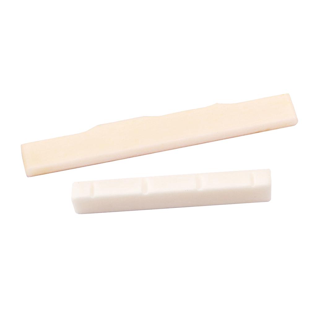 Slotted Buffalo Bone BRIDGE SADDLE AND NUT for 4-String Mini GUITAR