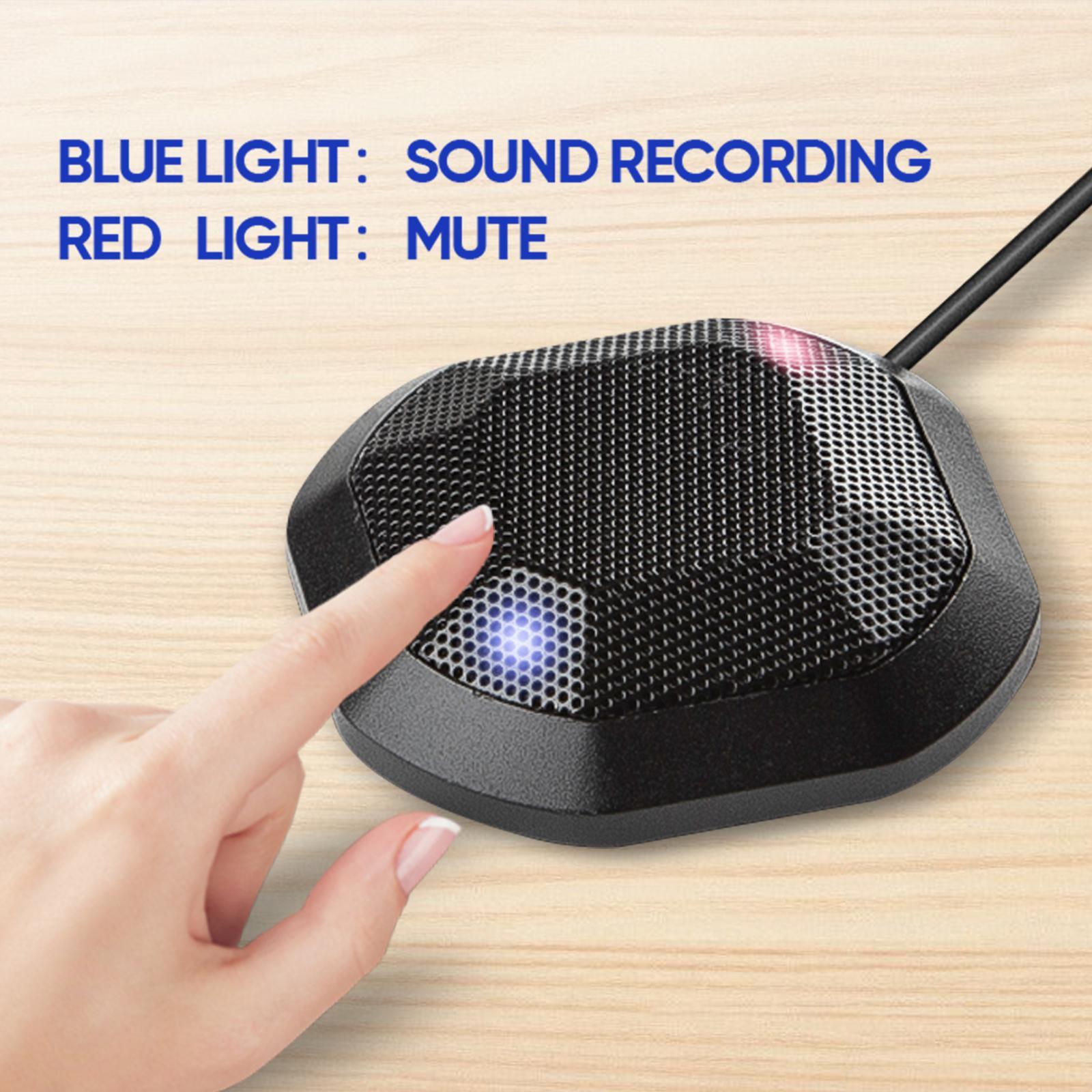 USB Touch Mute Switch Conference Microphone Plug and Play One Button Stereo