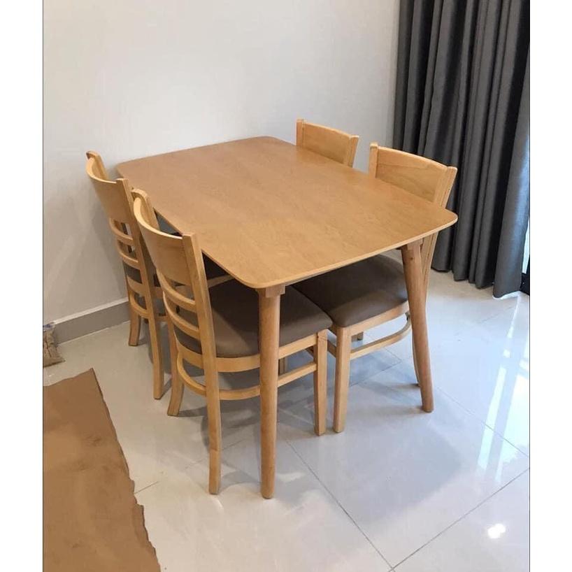 Bộ bàn ăn cabin tự nhiên 1m2 + 4 ghế cabin  Thương hiệu Nội Thất Bình Long