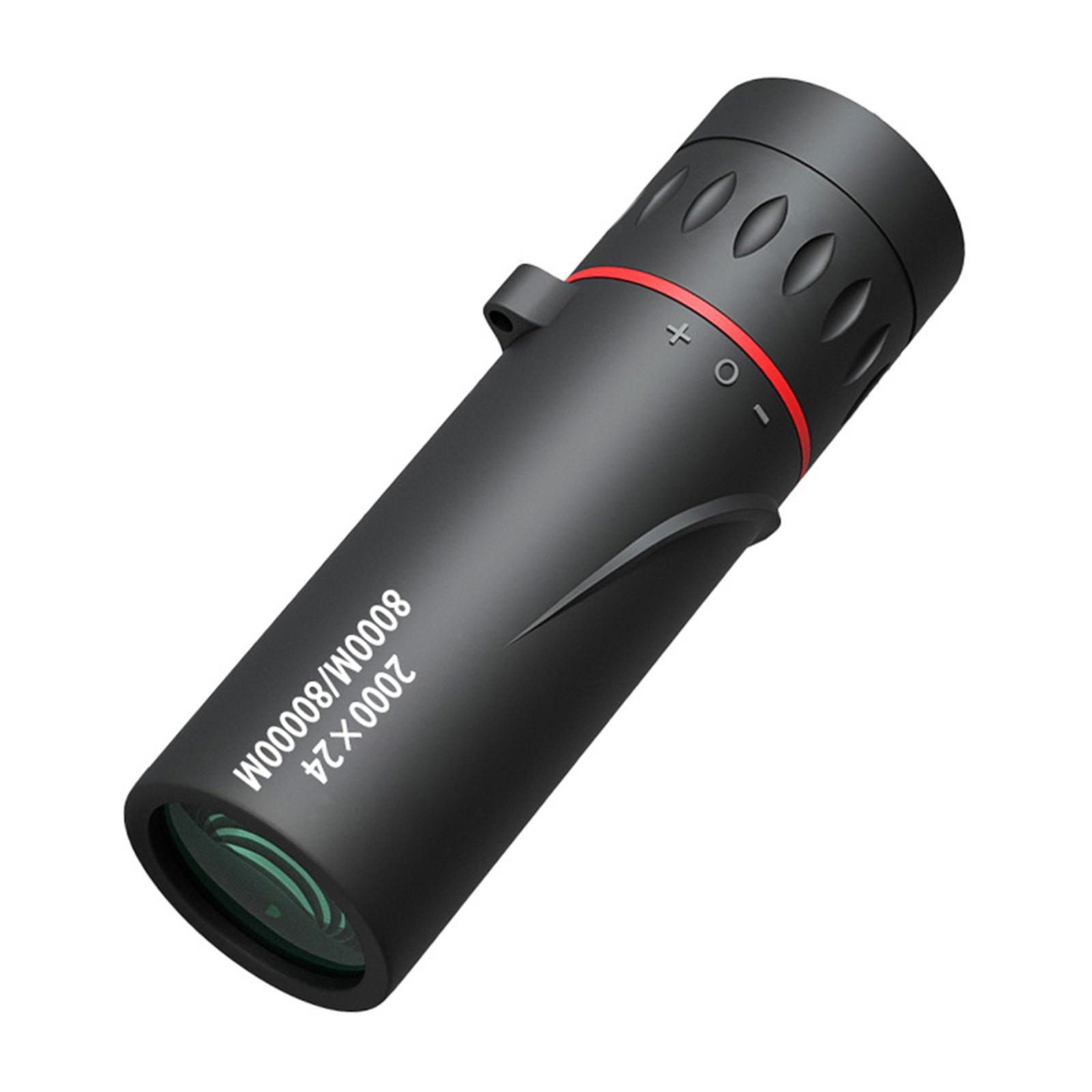 2000×24 Telescope Black Portable Telescope for Birds Watching Hiking Camping