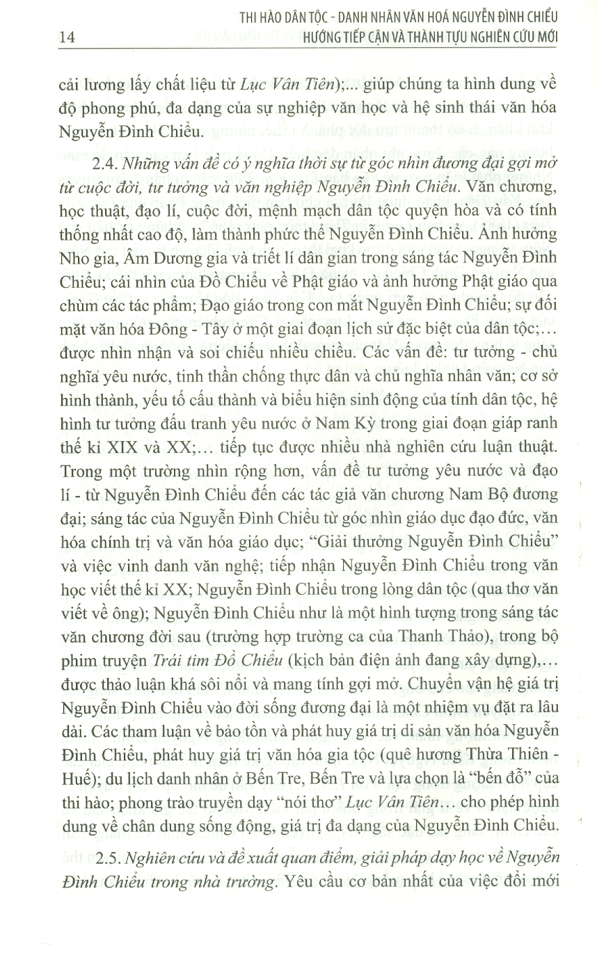 Thi Hào Dân Tộc - Danh Nhân Văn Hoá Nguyễn Đình Chiểu - Hướng Tiếp Cận Và Thành Tựu Nghiên Cứu Mới