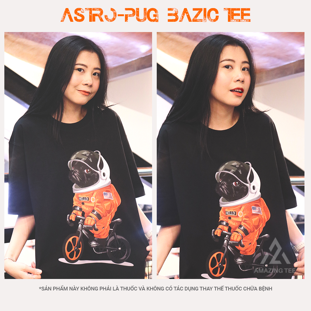 Áo Thun Nữ Cổ Tròn Cao Cấp Bigsize Aztee - Astro Pug Basic Tee - Cotton Tự Nhiên Siêu Thoáng Mát