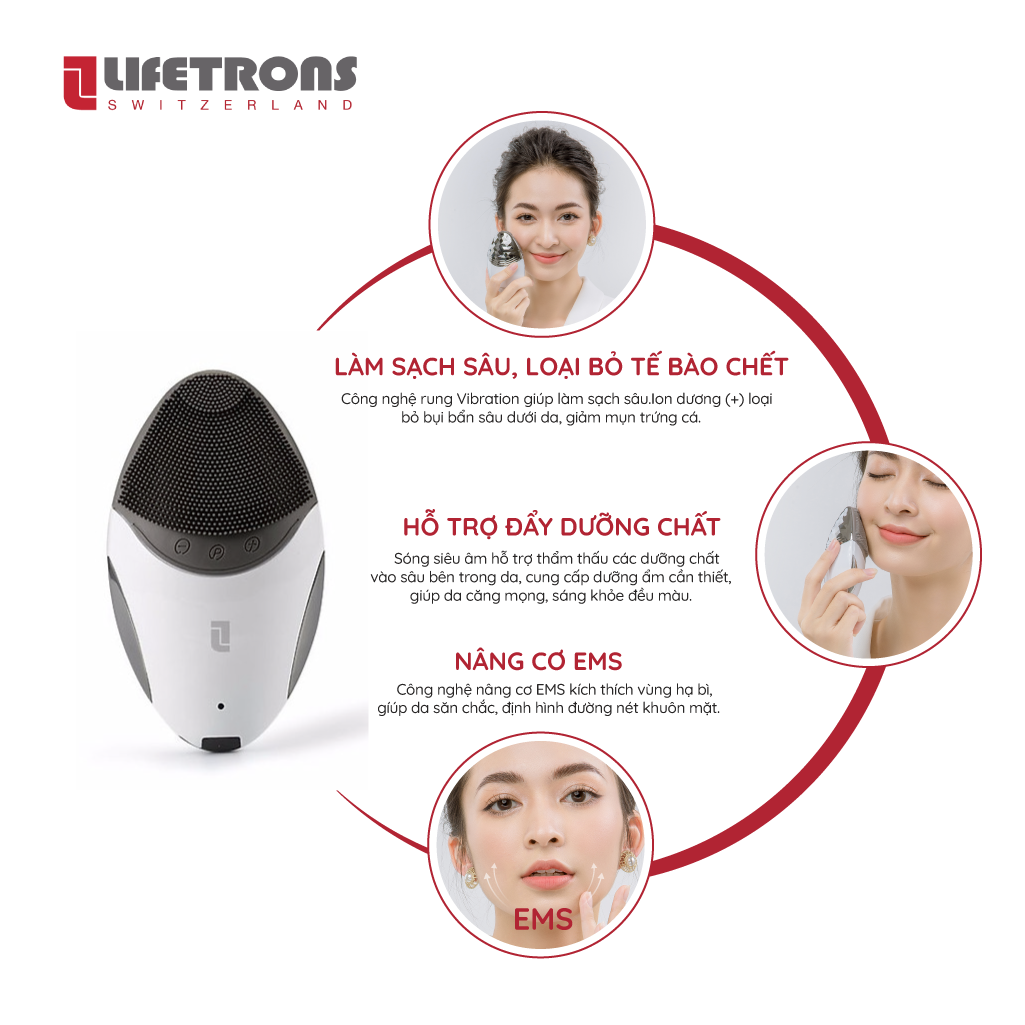 Combo quà tặng Máy rửa mặt nâng cơ CMD100 và massage giảm nhăn mắt