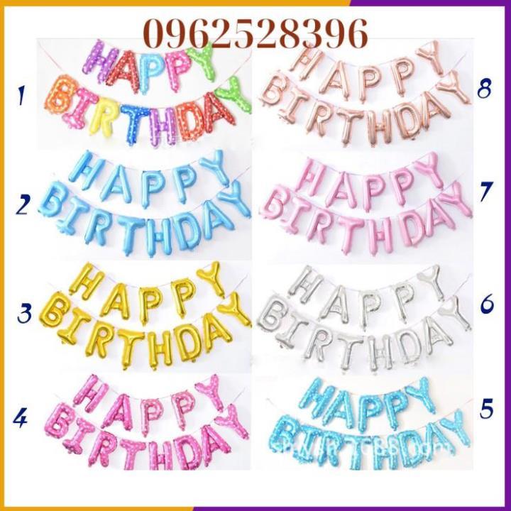 Set️bóng trang trí sinh nhật️Happy Birthday kèm đèn Led
