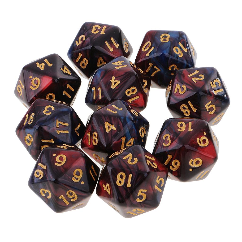 10pcs 20 Sided Dice D20 Polyhedral Dice for Dungeons and Dragons Dice Gift