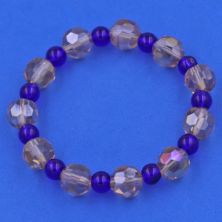 Vòng tay pha lê nâu cắt giác 10 ly pha lê xanh dương giác CTFLNGFLXDG10