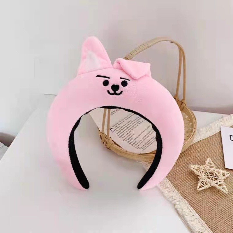 Cài tóc rửa mặt bằng mút xốp theo hình BTS dễ thương