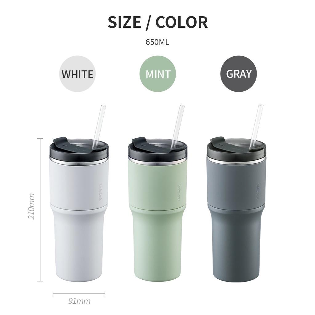 Ly giữ nhiệt Lock&Lock 650ml LHC4277S Metro Drive - Hàng chính hãng kèm ống hút và cọ - Hapos
