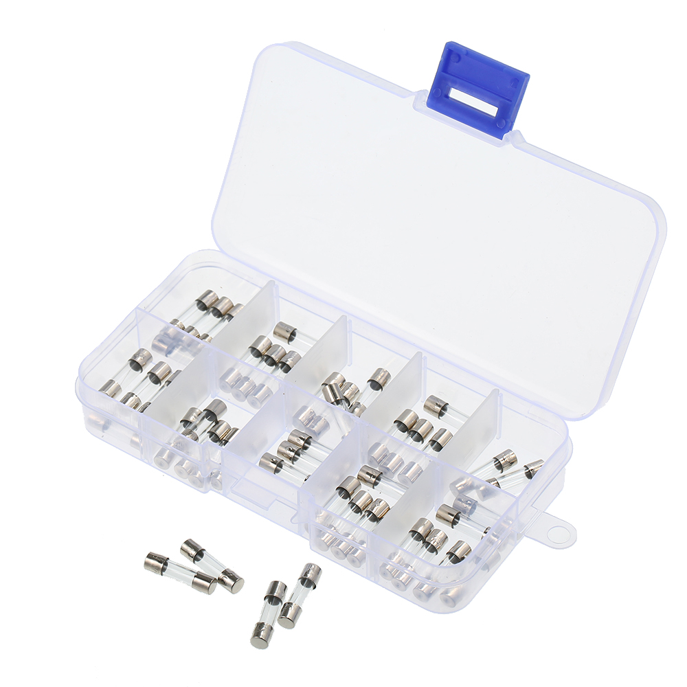 Bộ Cầu Chì Thủy Tinh 50 Cái 5x20mm Các Loại 0,25a-6.3a 250v