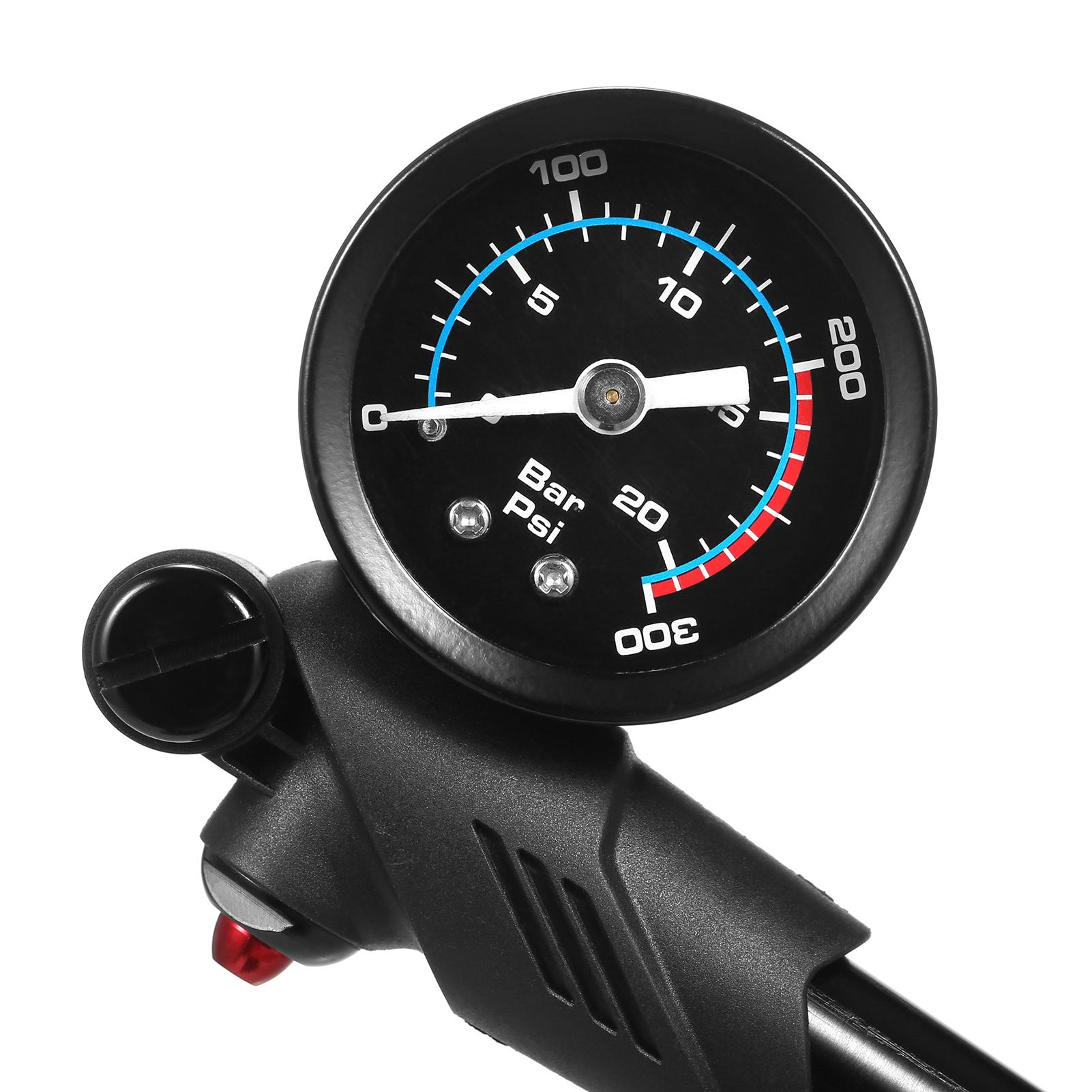 Lixada Bike Air Shock Pump with Pressure Gauge 300PSI High Pressure Bike Tire Inflator Pump for Bicycle Fork and Rear Suspension