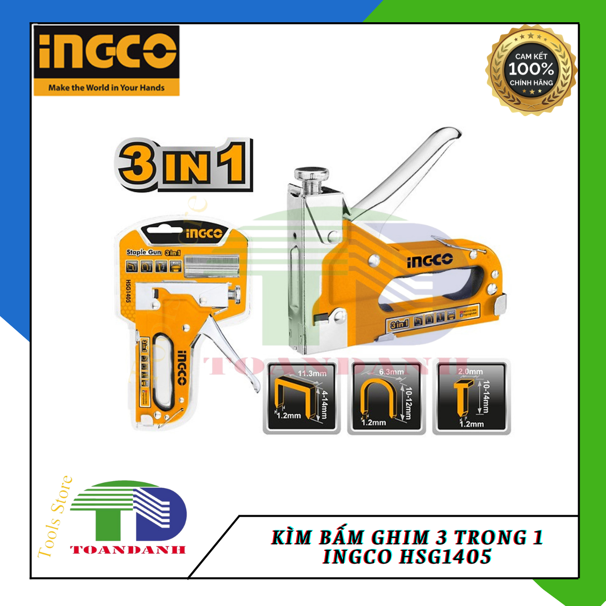 Kìm bấm ghim 3 trong 1 INGCO HSG1405