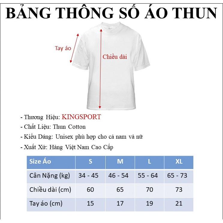 Áo thun nam nữ form rộng tay ngắn cổ tròn unisex vải thun mềm mịn thoáng mát đẹp cao cấp KING SPORT