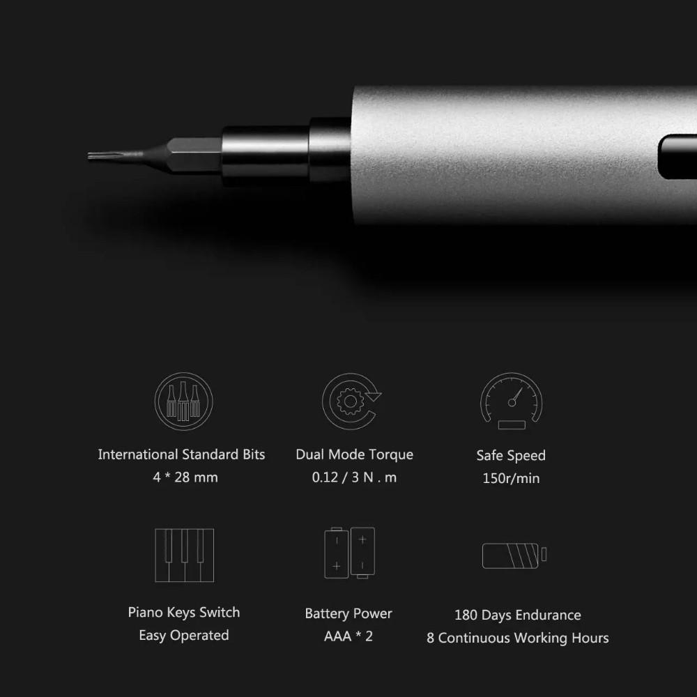 Bộ 20 sản phẩm trong 1 gồm 19 mũi vít kèm tua vít điện không dây Xiaomi Wowstick 1P+