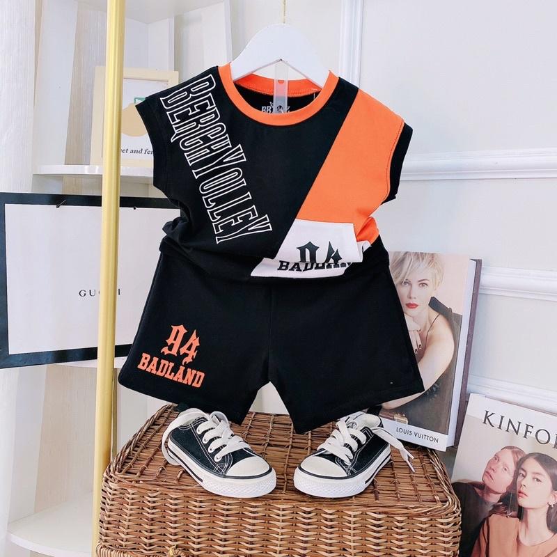 Bộ cotton sát nách bé trai kiểu dáng hiphop 94 BADLAND sành điệu 10-22kg