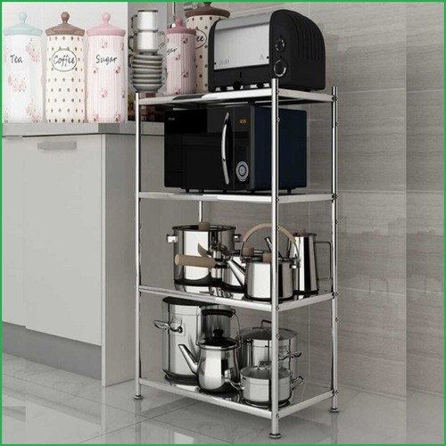 Kệ inox để lò vi sóng, nồi xoong chảo - kệ bếp inox nhiều tầng