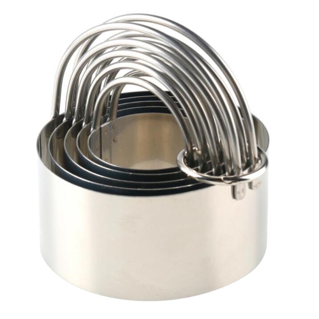 5x Cake Mold Baking Accessory Creative Cookie Cutters Stainless Steel Circle -