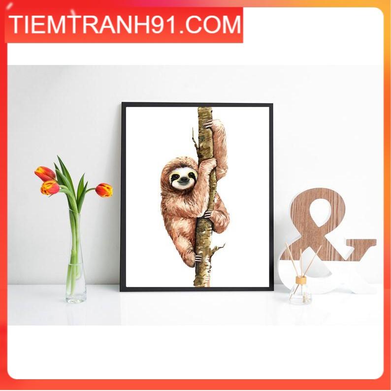 Tranh treo tường | Tranh cho bé-Baby Sloth Printable Wall Art for Nursery Decor 61 , tranh canvas giá rẻ