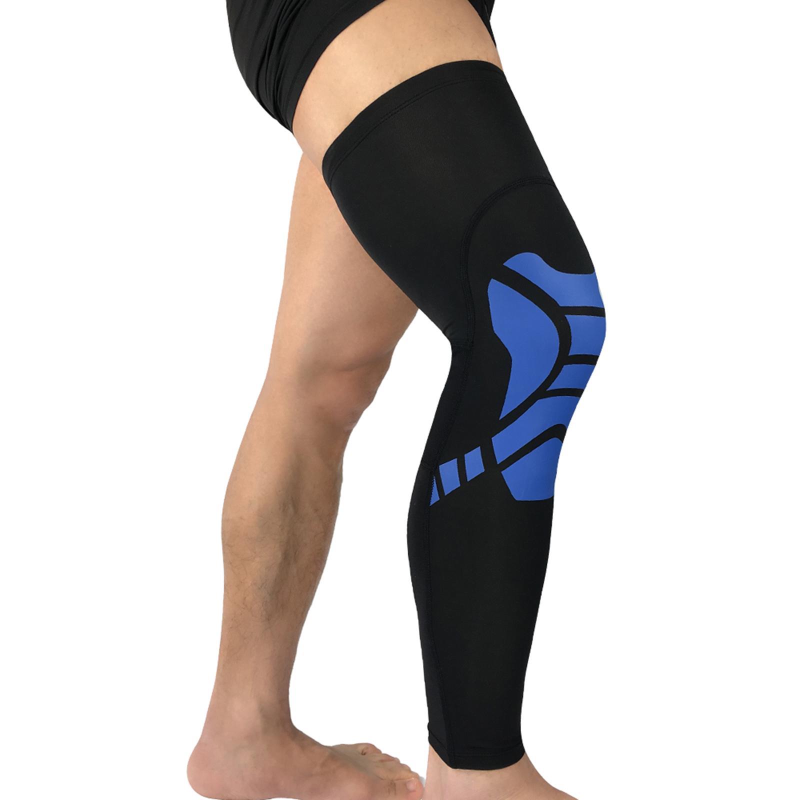 2x Long Leg Sleeves Full Leg Compression Sleeve for for Workout, Running, Basketball, Football, Cycling