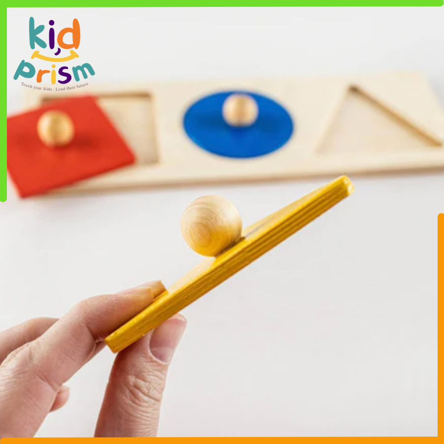 Bảng ghép Montessori hình khối cơ bản dạng bằng gỗ giúp bé phát triển trí não (size lớn)(Giáo cụ Montessori)