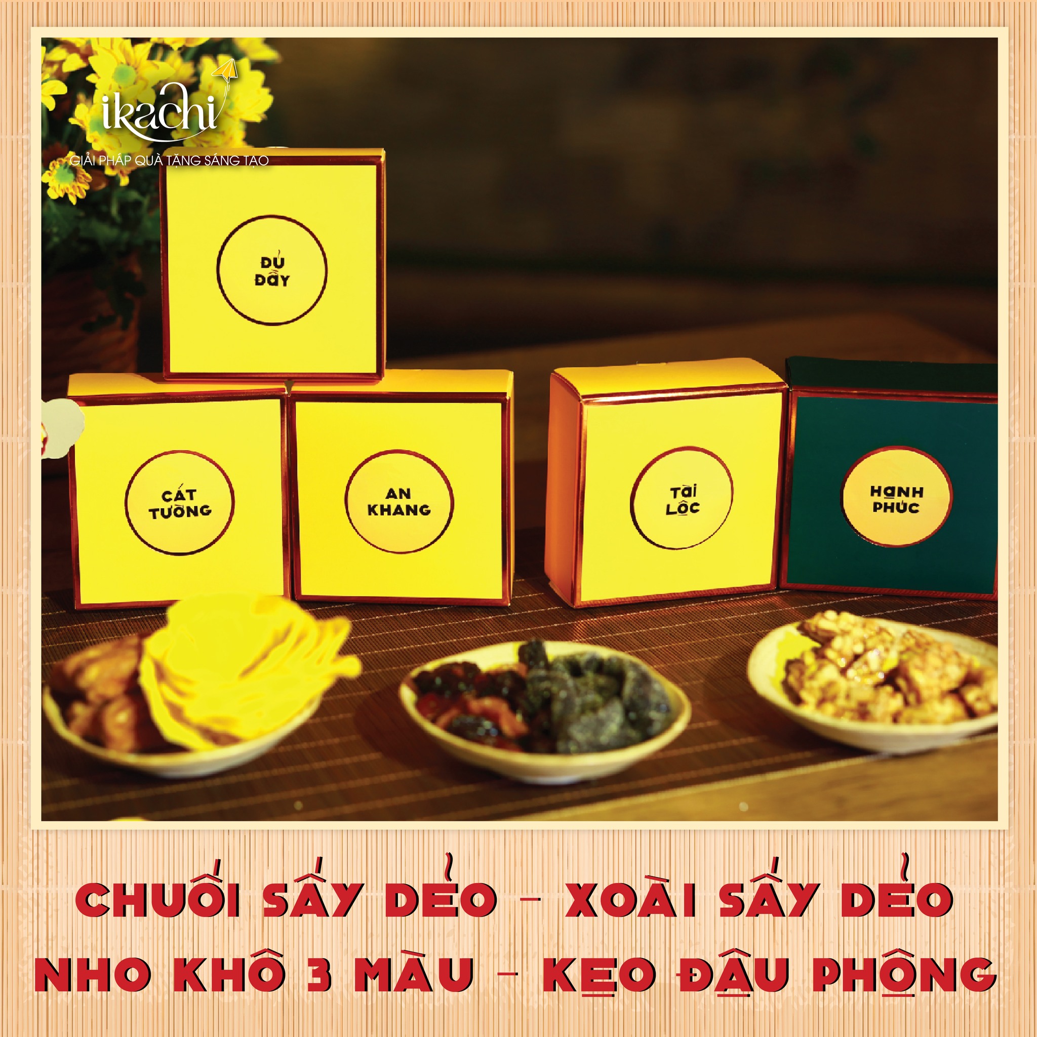 (COMBO ƯU ĐÃI 859K) - Set hộp quà Tết Xanh Ikachi TẾT THỊNH VƯỢNG + ĐÓN TẾT