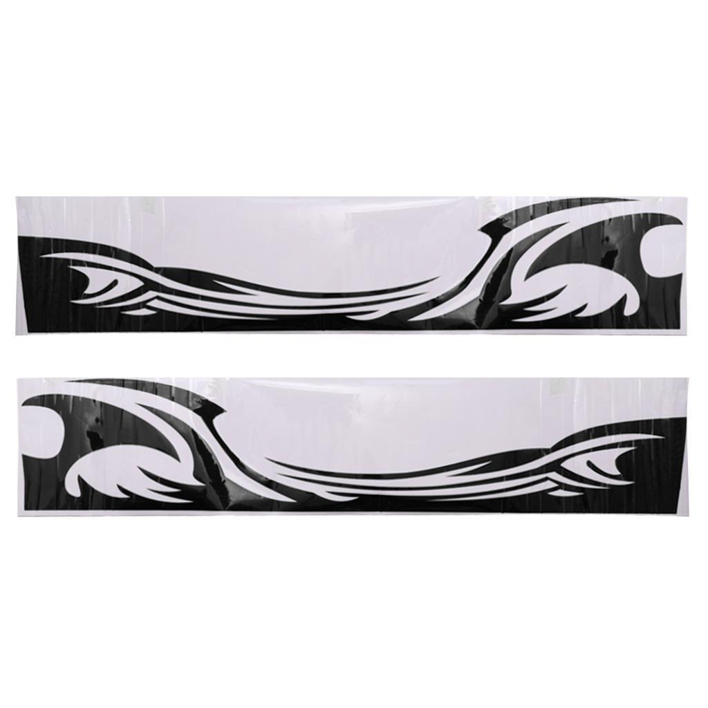 2 Pieces Waterproof Flame Graphics Body Side Decal Car Decal Stickers Black